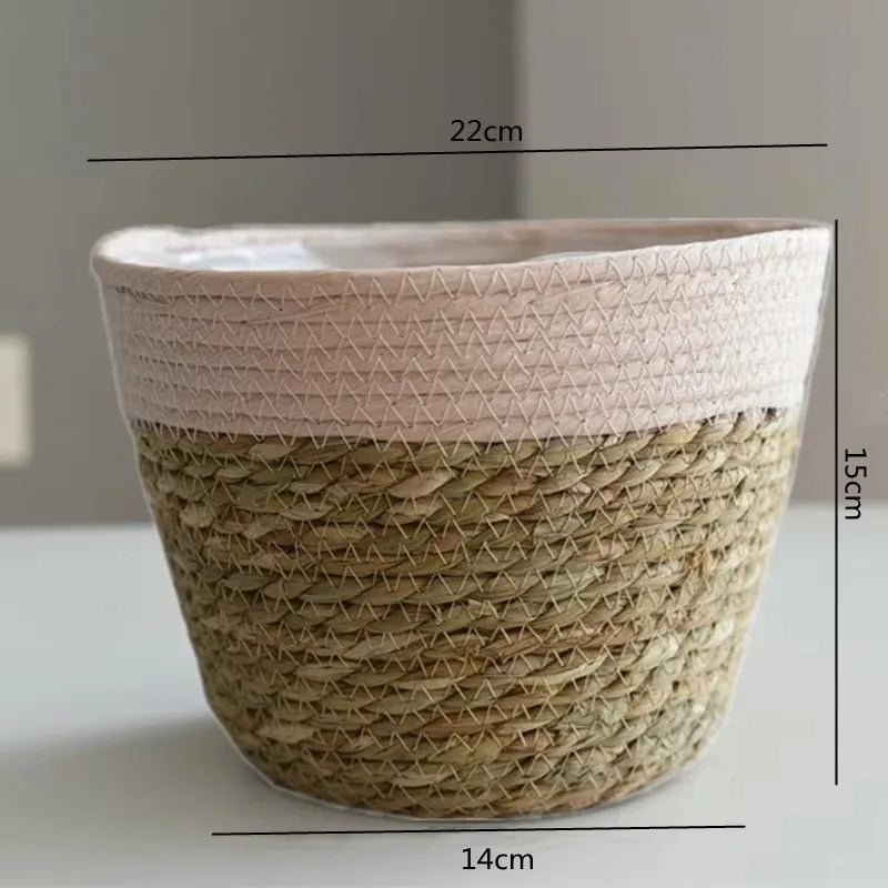 panier en paille pour plantes d'intérieur et d'extérieur - vue 16 sur 28