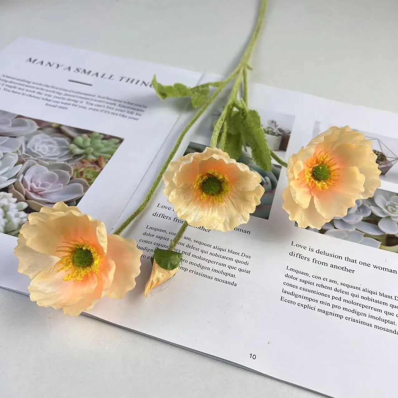 fleurs de pavot artificielles en soie pour décoration et événements - vue 15 sur 21