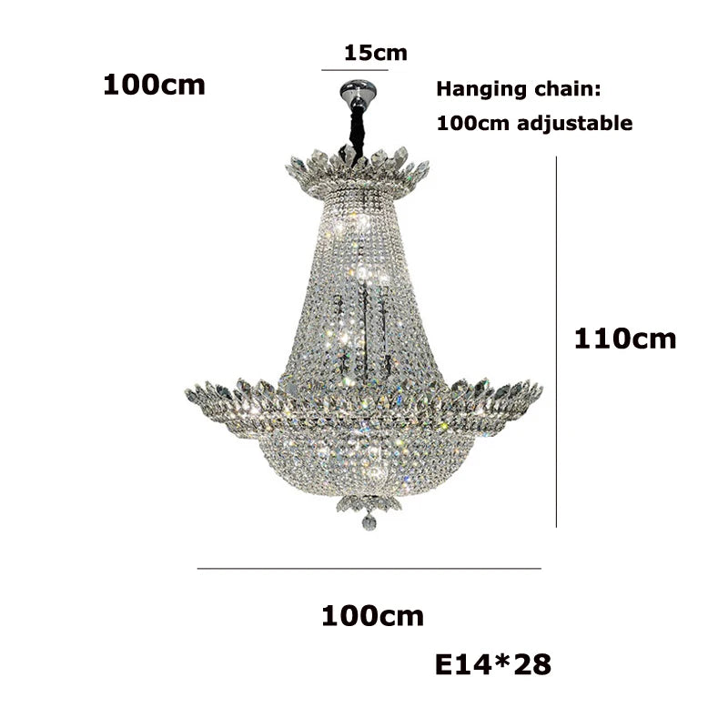 lustre led k9 cristal palace à intensité variable pour un éclairage élégant - vue 12 sur 16