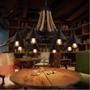 Vintage Hemp Rope Pendant Lamps Iron Lampshade Retro Coffee House Bar Indoor Lightings E27 Industrial Style Chain Pendant Light