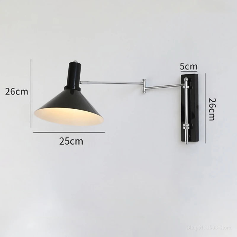 applique murale extensible pliable pour lecture avec prise
