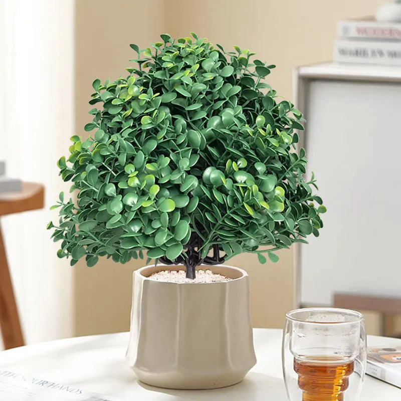 petit arbre d'eucalyptus artificiel pour décoration intérieure et extérieure - vue 4 sur 7