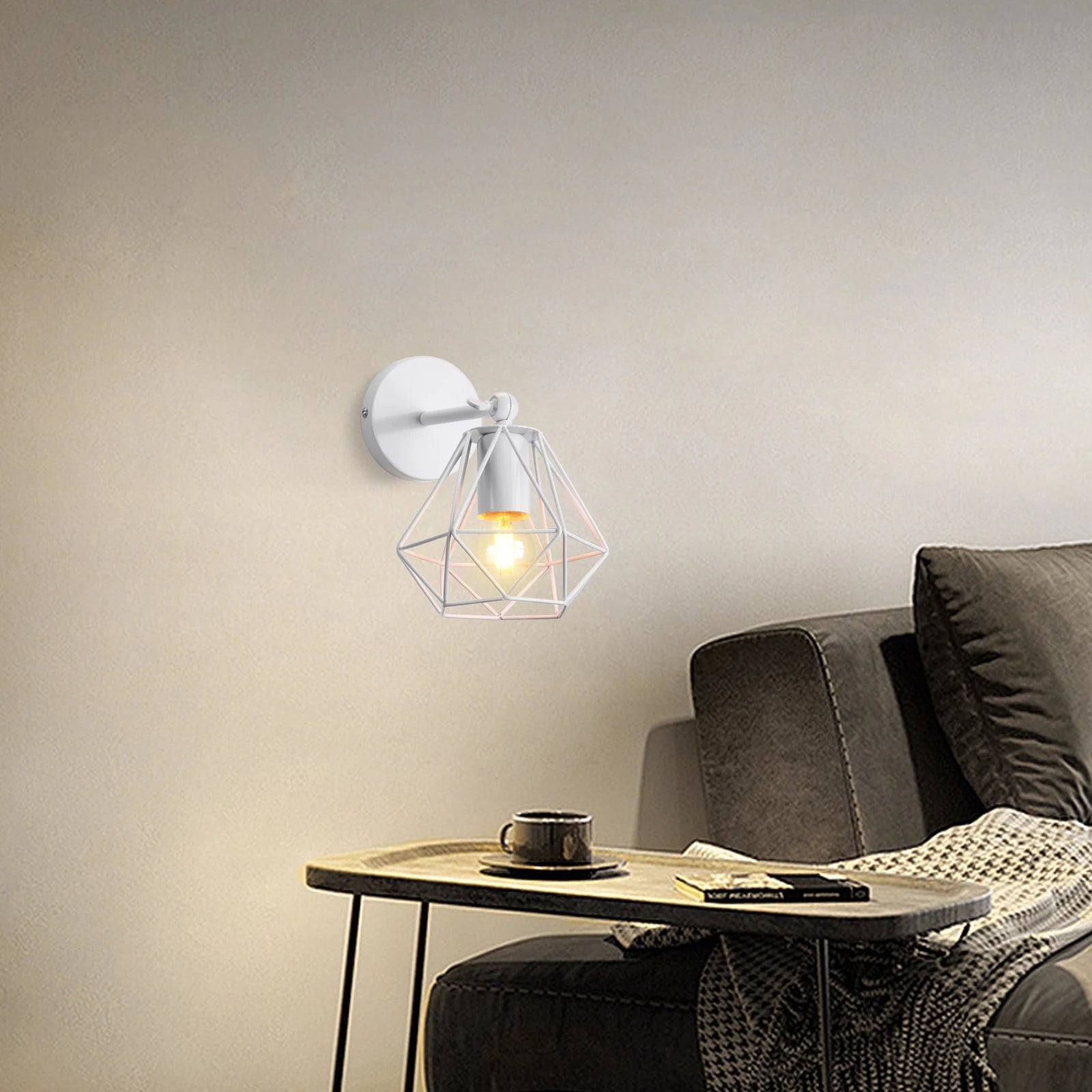 applique murale loft industriel led vintage cage abat-jour - vue 10 sur 10