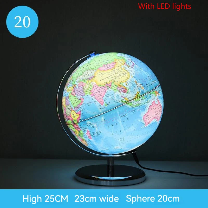 globe terrestre lumineux éducatif carte du monde décoratif - vue 10 sur 10