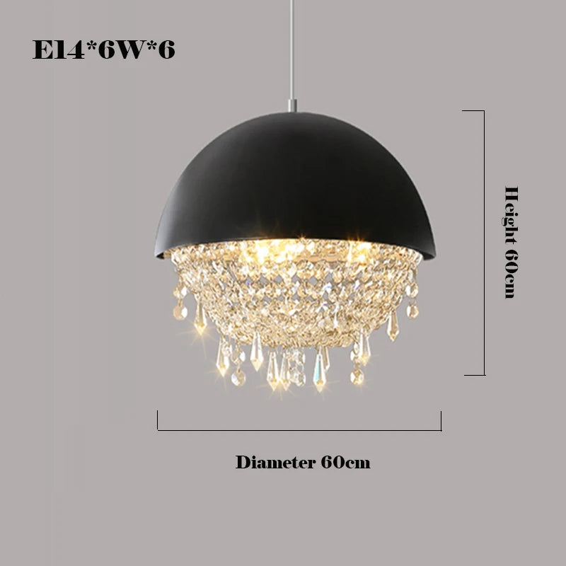 suspension créative en cristal hémisphère pour intérieur - vue 11 sur 18