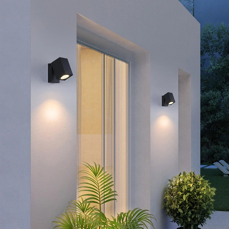 Applique murale LED pliante extérieure IP65 étanche jardin porche lumière GU10 COB cour extérieure applique murale luminaire 5W - vue 5 sur 9