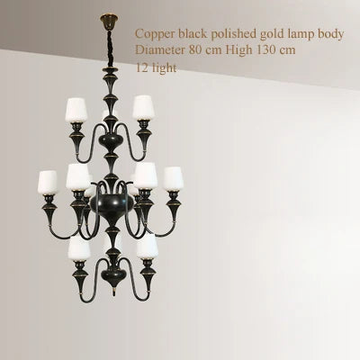lustre en cuivre avec abat jour en verre élégant et moderne - vue 15 sur 22