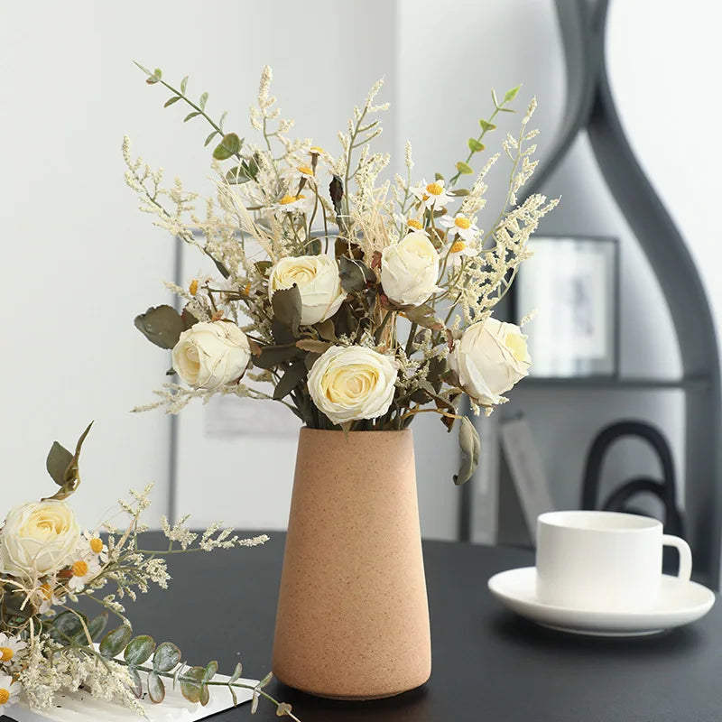 fleurs de roses artificielles en soie vintage pour décoration de mariage