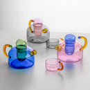 Théière verre résistante chaleur avec filtre style minimaliste
