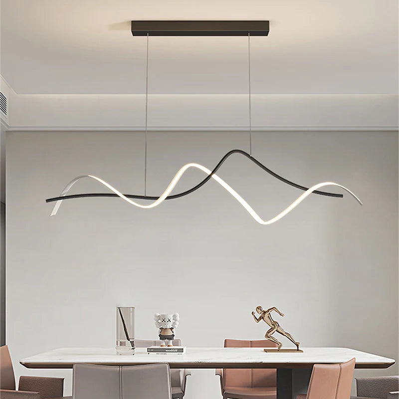 suspension moderne design artistique incurvé pour intérieur élégant - vue 4 sur 8
