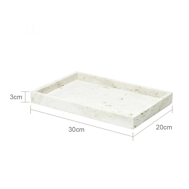ensemble daccessoires en travertin beige pour salle de bain - vue 19 sur 20