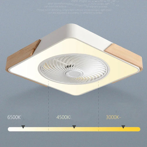 plafonnier moderne ventilateur led ultra mince télécommande design intelligent - vue 6 sur 7
