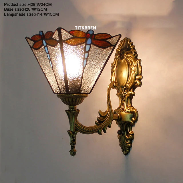 applique murale fleurs turques abat-jour baroque en verre décoratif - vue 17 sur 17