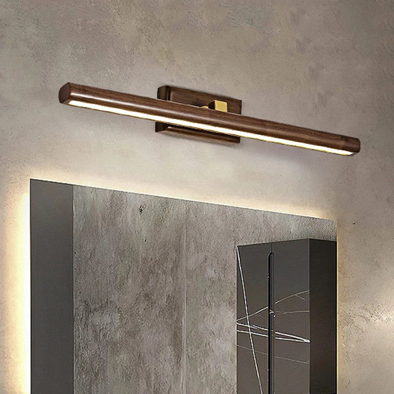 miroir de luxe en noyer led rotatif à 360° applique murale