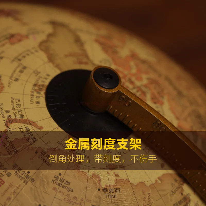 lampe de bureau globe terrestre rotatif et carte géographique - vue 5 sur 10