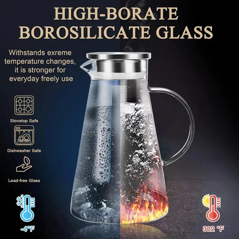 Lot bouteilles 2l verre borosilicate style becher