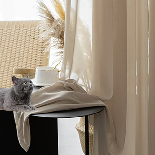 Voilage moderne motif vagues pour salon chambre fenêtre