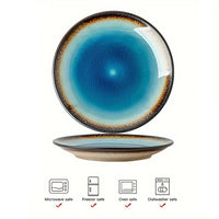 Assiette ceramique style japonais glacure craquelee repas