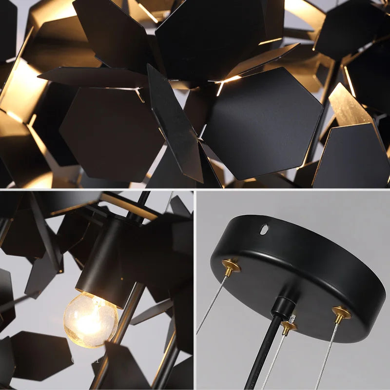 lustre à led moderne en fer pour décoration intérieure - vue 5 sur 8