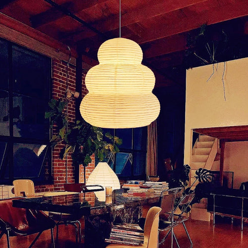 Noguchi Yong suspension lumières Akari Wabi-sabi plafonnier japonais papier de riz lustre pour salon décor à la maison suspension