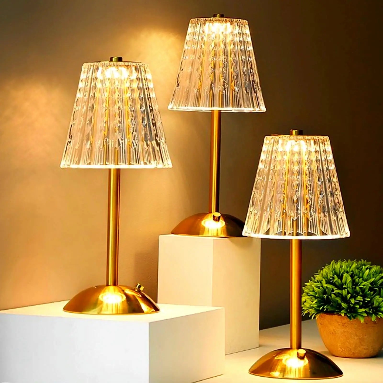1-4Pcs LED Crystal Table Lamp Touch Sensor Desk Lamp USB Cordless Night Light Restaurant Atmosphere Lamp Bar Cafe Home Decor - vue 2 sur 8