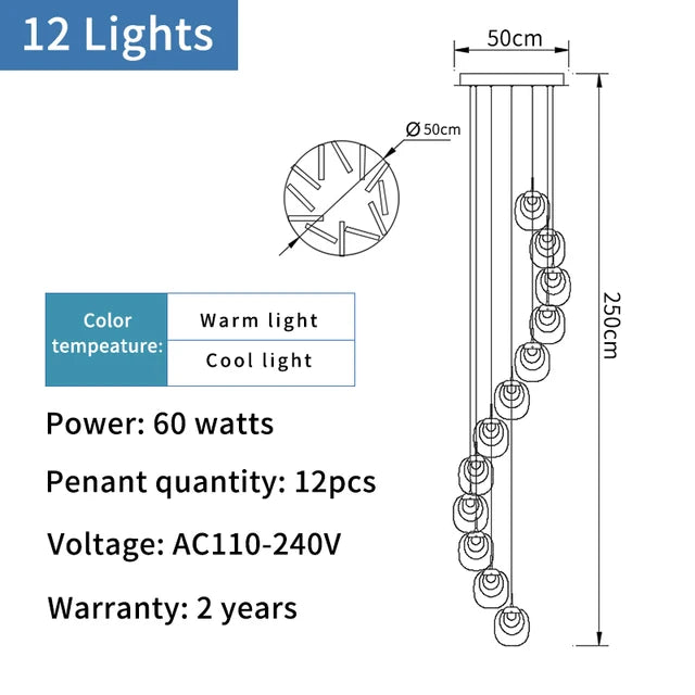 suspension moderne en cristal pour éclairage décoratif intérieur - vue 20 sur 20