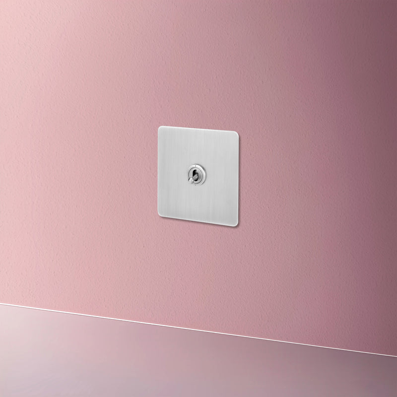 Vairateur en acier gris clair brossé et doré bords arrondis