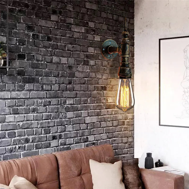 applique murale rétro tuyau d'eau luminaire décoratif intérieur - vue 6 sur 6