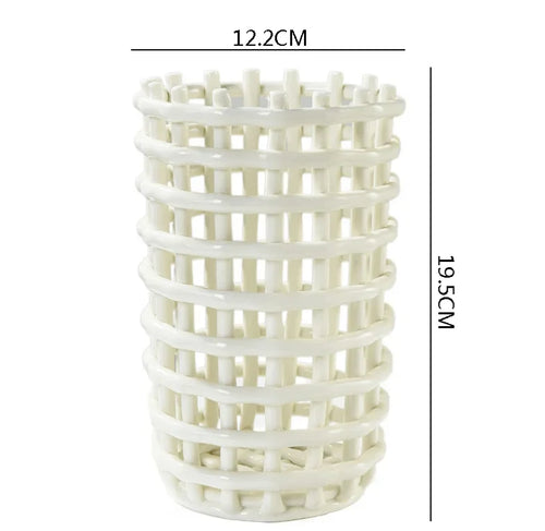 panier de rangement en céramique pour fruits et ustensiles de cuisine