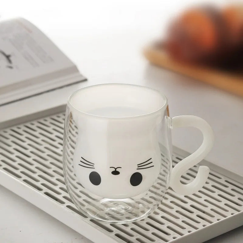 tasse chat double paroi verre borosilicate 250 ml