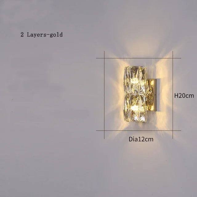applique murale moderne en cristal pour décoration intérieure élégante - vue 8 sur 14