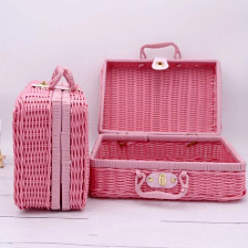 panier en rotin rétro pour rangement et pique-nique - vue 5 sur 12