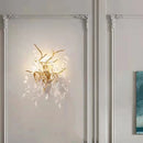 applique murale led moderne en cristal et aluminium doré art déco