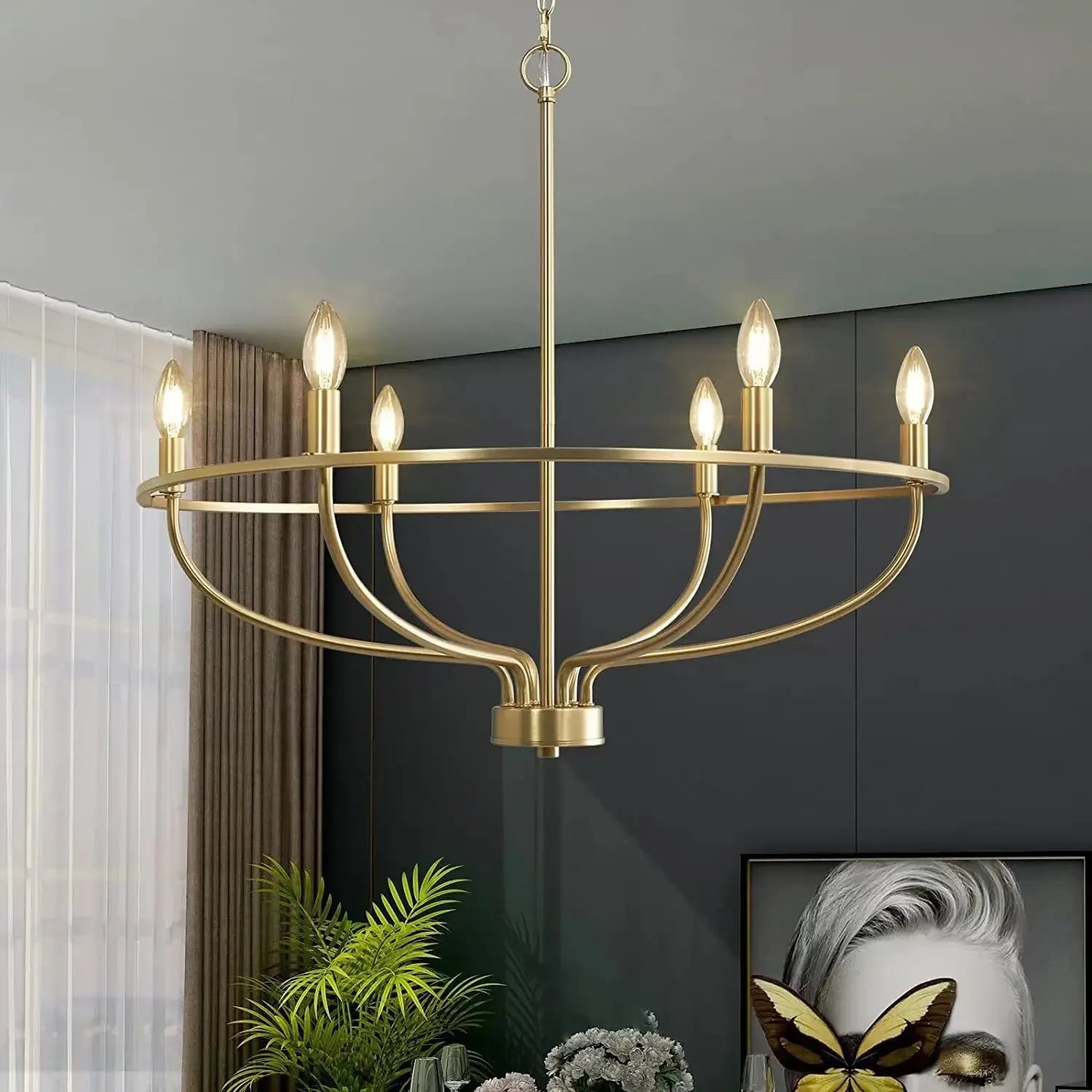 lustre suspension rétro led industriel anneau lumineux decorfixtures