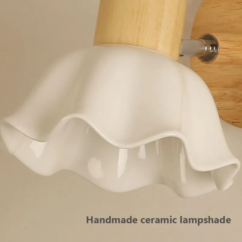 led nordique rotative bois céramique éclairage allée étude maison luminaire