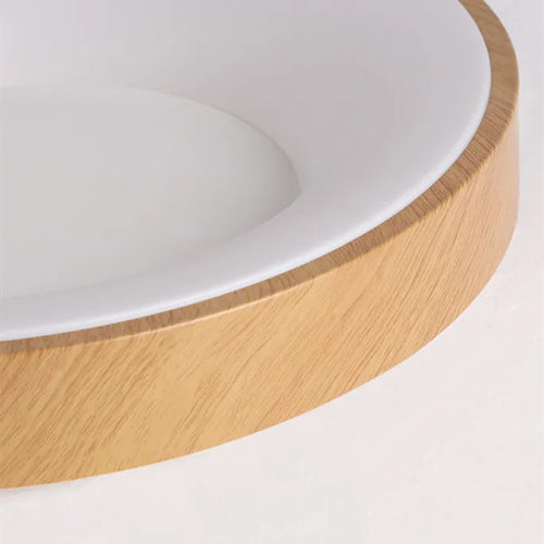 Plafonnier Led rond Ultra-fin en Grain de bois - vue 6 sur 16