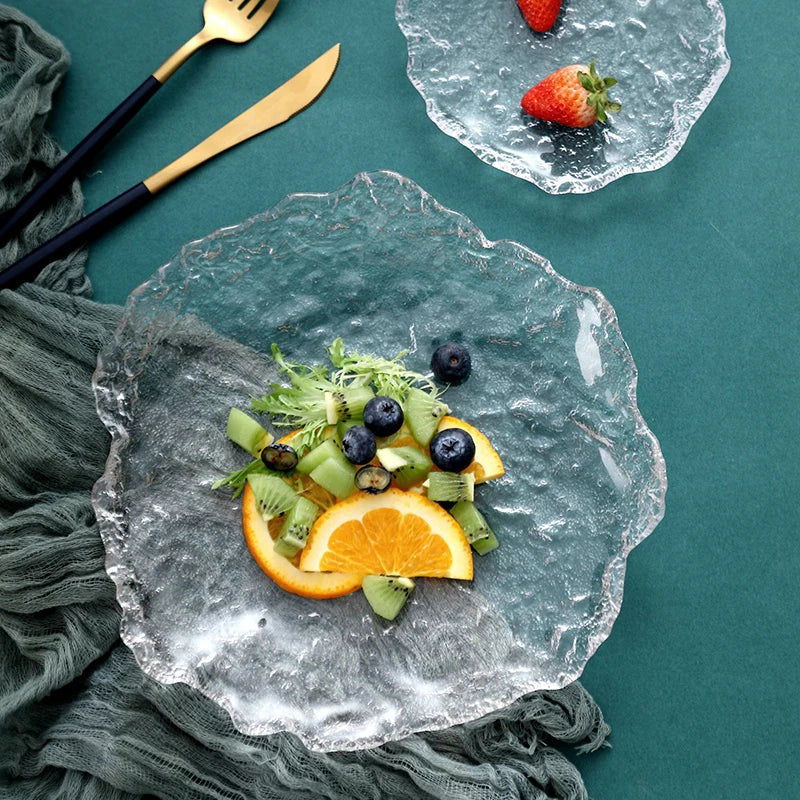 plateaux décoratifs en verre pour rangement et décoration intérieure