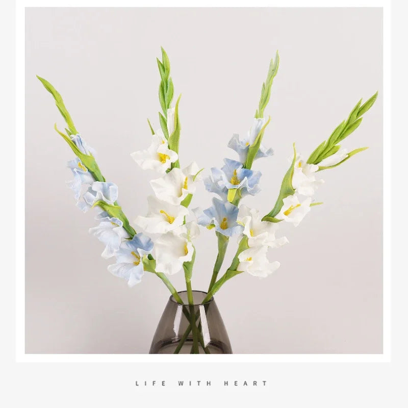 fleurs artificielles glaïeuls pour décoration de fête et bureau