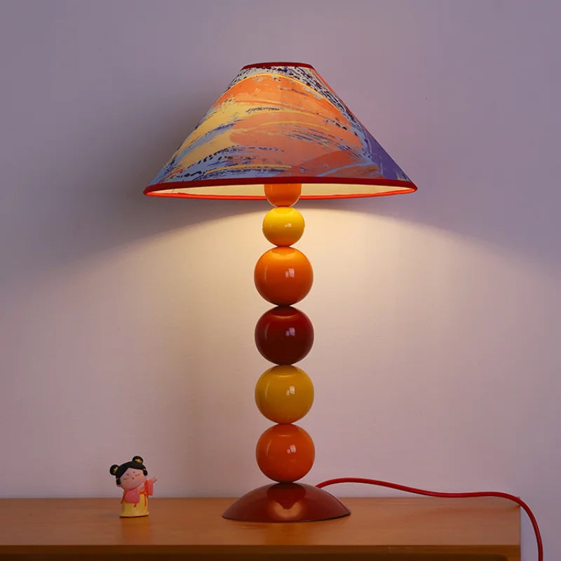 lampe de bureau vintage design nordique avec pierres colorées