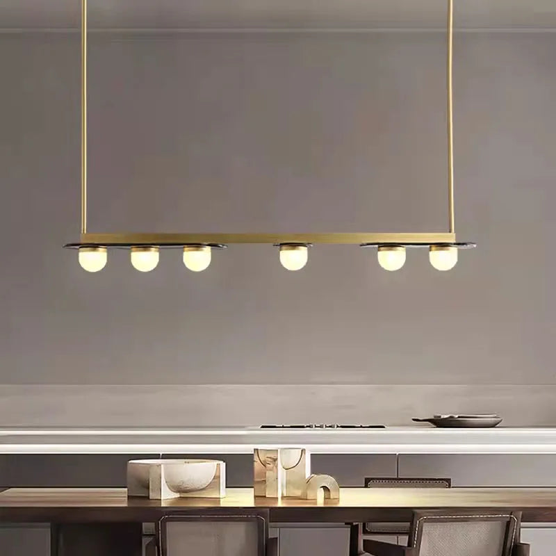 lustre led 	 style art déco suspension en verre - vue 3 sur 8