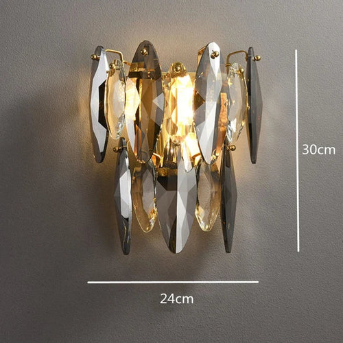 lustre moderne en cristal avec led et suspensions ronds - vue 11 sur 12