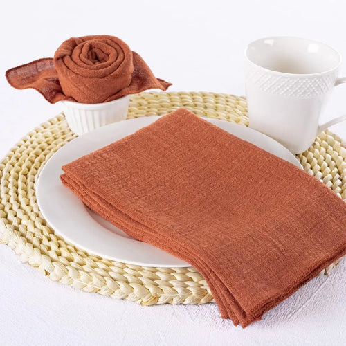Serviette de table gaze coton style champetre lot
