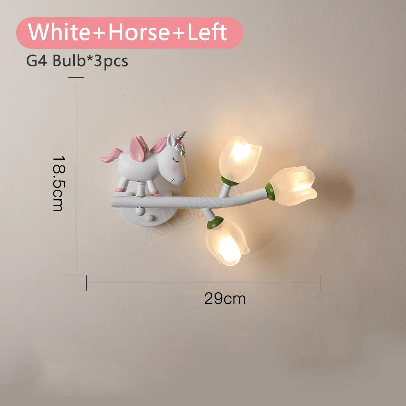 applique murale led g4 fille lapin fleur pour enfants - vue 14 sur 22