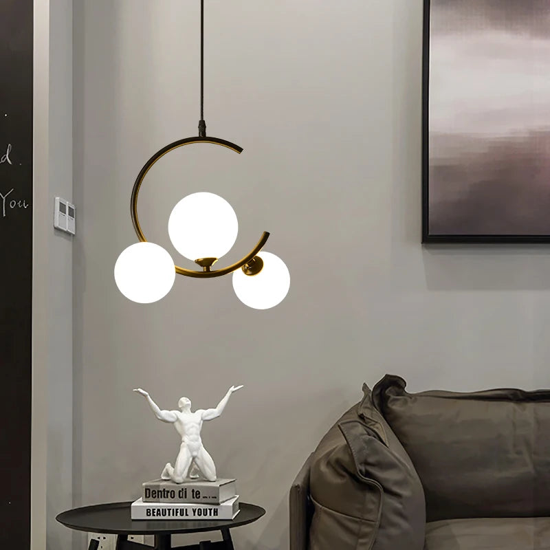 lampe boule en verre nordique décorative et créative - vue 5 sur 16