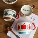 Ensemble tasses japonaises florales ceramique style retro