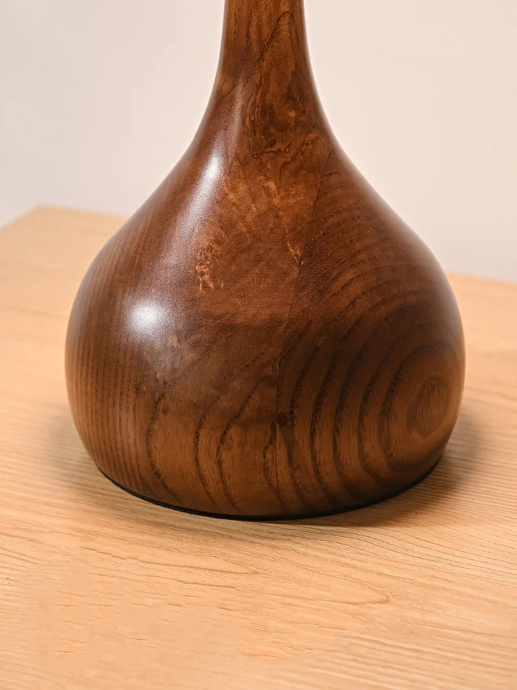 lampe de bureau rétro en bois et verre pour intérieur élégant - vue 6 sur 8