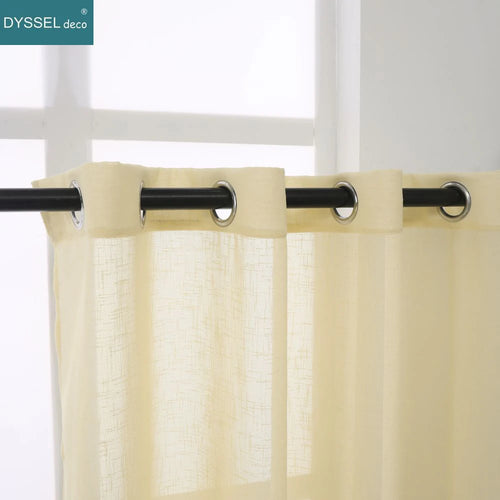 Voilage léger effet lin rayé pour salon chambre