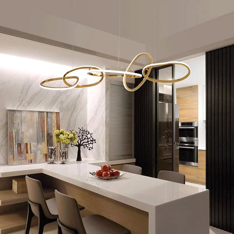 Lustre design moderne LED pour salon éclairage intérieur de salle à manger - vue 7 sur 11