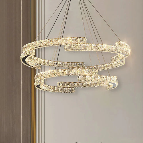 lustre moderne à led en cristal design élégant pour intérieur