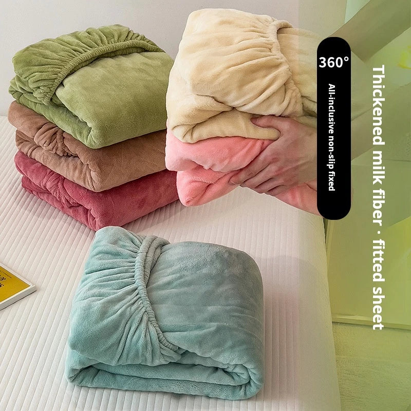 housse de matelas en velours chaud pour l'hiver douce et confortable